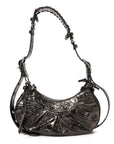 Metallic Agneau Arena Le Cagole Shoulder Bag XS Dark Bronze