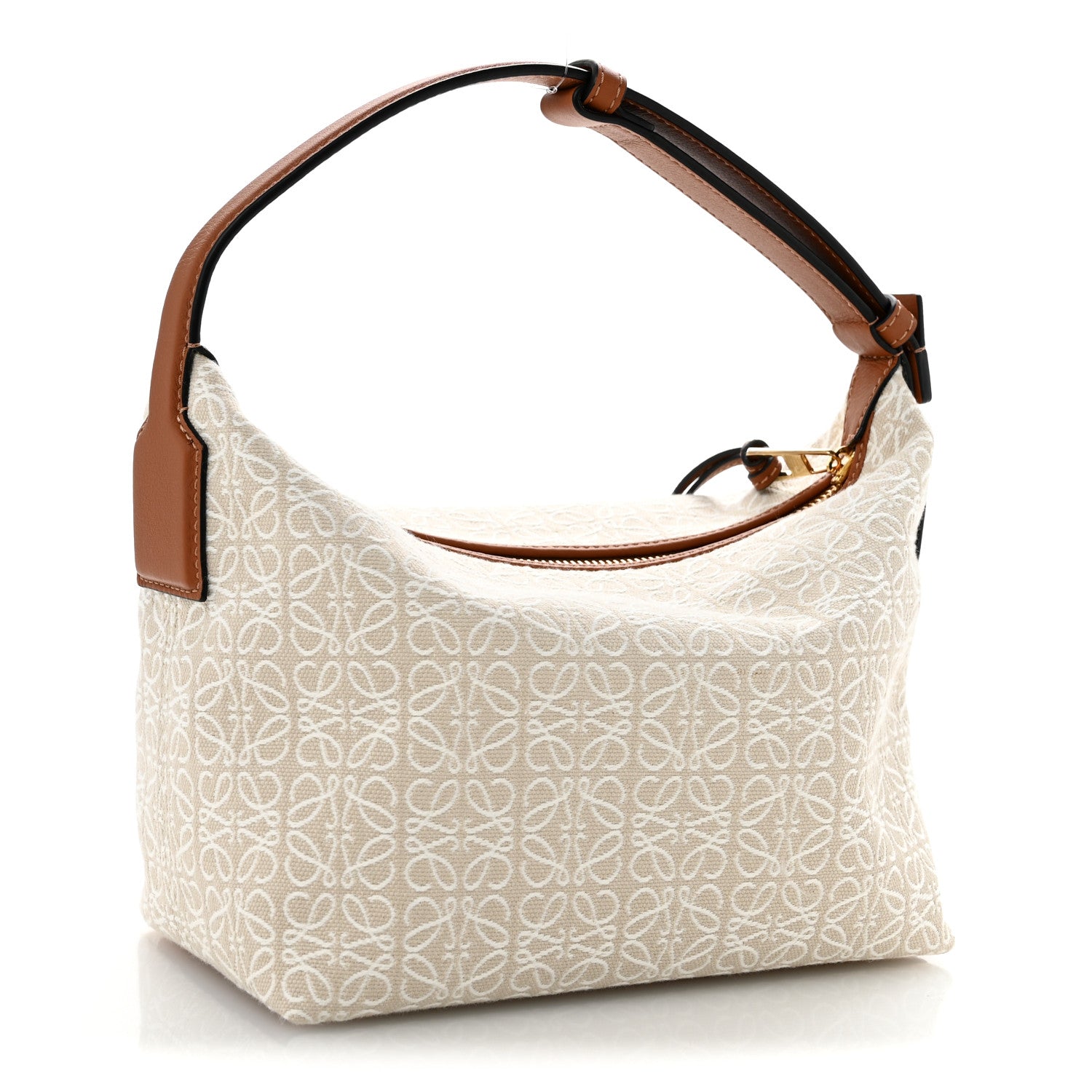 Jacquard Anagram Calfskin Small Cubi Bag Ecru Tan