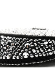 Satin Crystal Cleo Adjustable Strap Shoulder Bag Metal