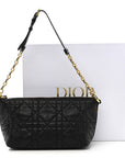 Lambskin Macrocannage D1ORStar Hobo Bag Black