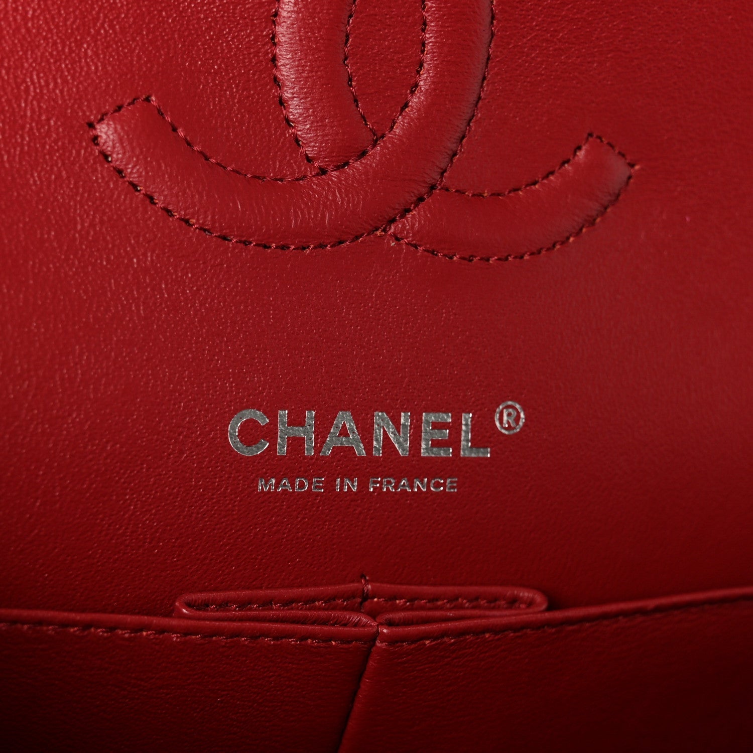 Caviar Quilted Medium Double Flap Red