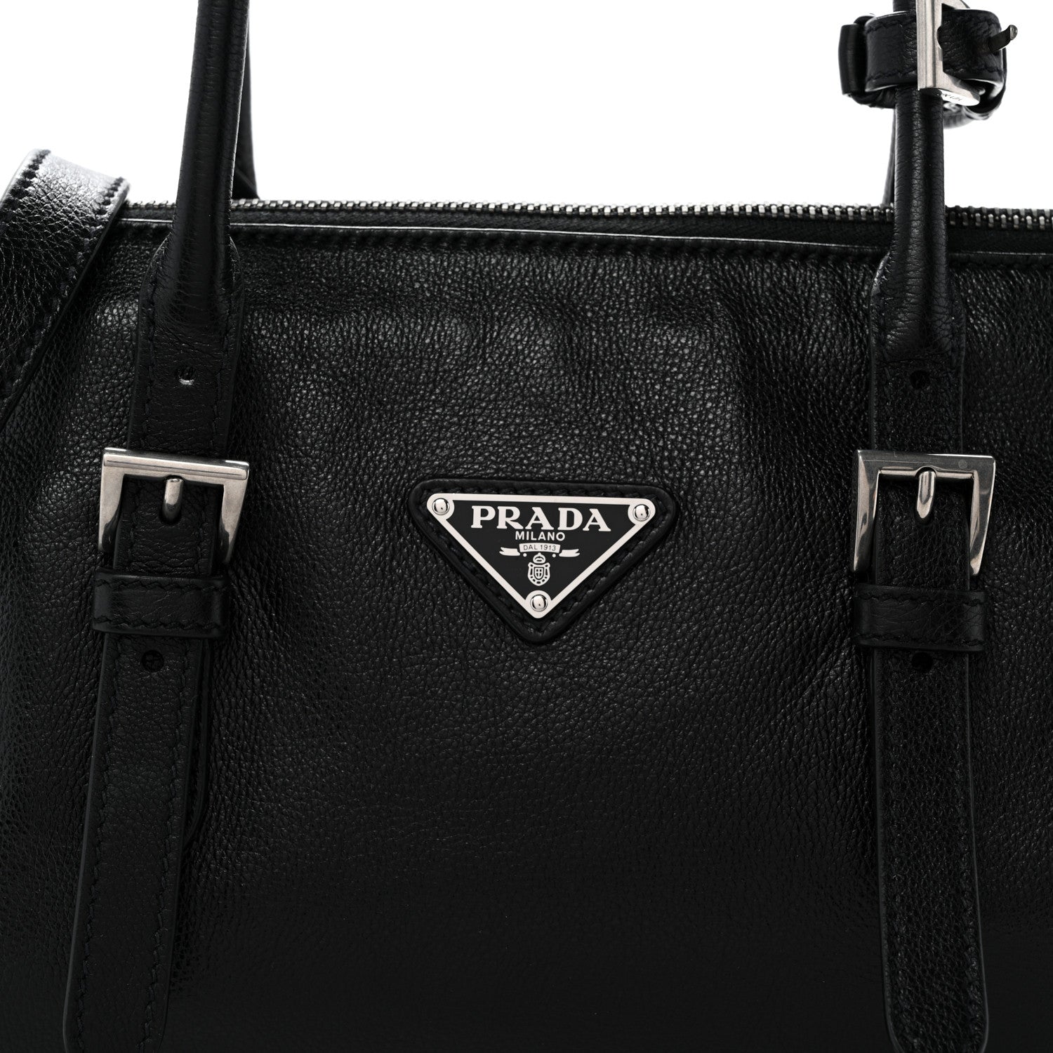 Antiqued Calfskin Triangle Medium Bonnie Shoulder Bag Black
