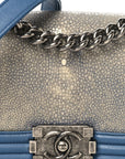 Galuchat Stingray Small Boy Flap Blue