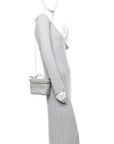 Nappa Intrecciato Small Vanity Case On Strap Agate Grey