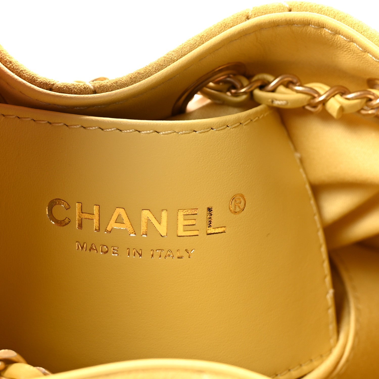 Suede Quilted Mini CHNL 25 Handbag Yellow