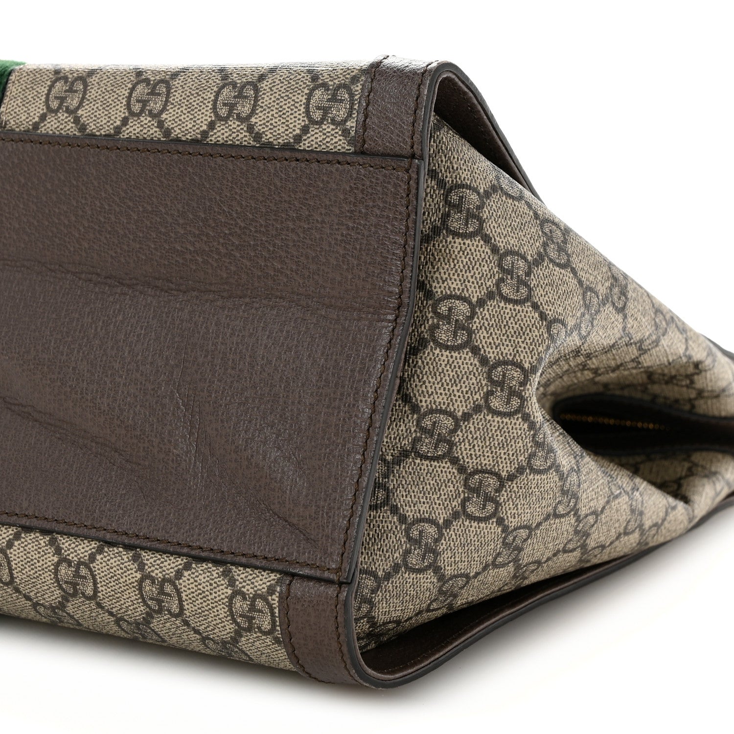 GG Supreme Monogram Web Medium Ophidia Tote Bag Brown