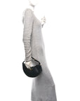 Soft Calfskin Arque Shoulder Bag Black