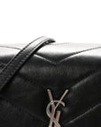 Calfskin Y Quilted Monogram Toy Loulou Crossbody Bag Black