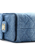 Washed Denim Quilted Mini CHNL 25 Handbag Blue