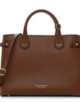 Grainy Calfskin House Check Medium Banner Tote Tan