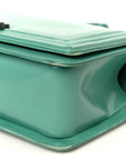 Glazed Calfskin Medium Boy Flap Green