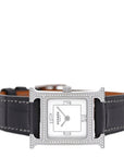 Stainless Steel Alligator Diamond Bezel Mother of Pearl 21mm Heure H Hour Quartz Watch Graphite
