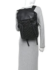 Calfskin Intrecciato Sassolungo Backpack Black Multicolor