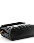 Calfskin Y Quilted Monogram Toy Loulou Crossbody Bag Black