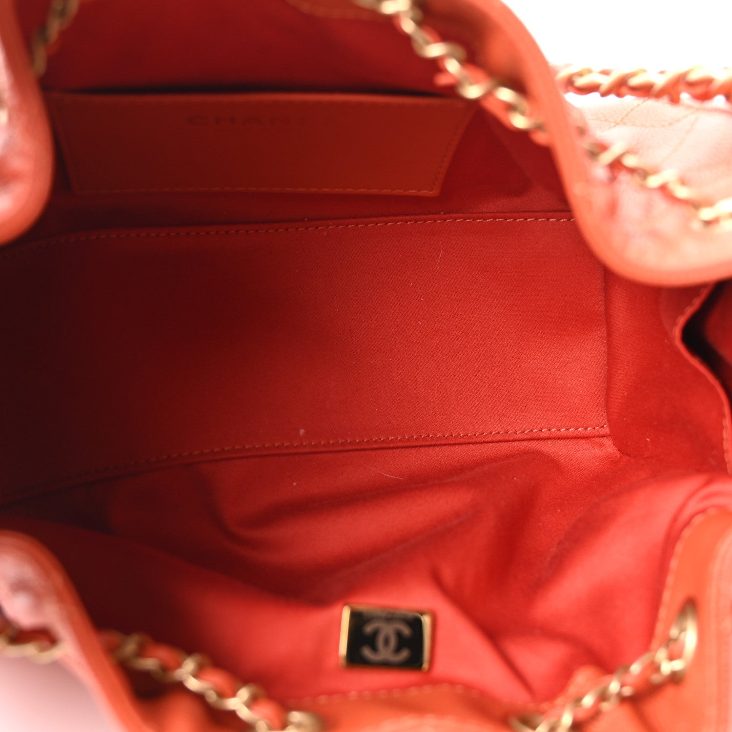 Caviar Quilted Mini CHNL 25 Handbag Dark Orange
