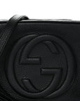 Pebbled Calfskin Small Soho Disco Bag Black