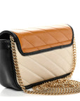 Vintage Effect Calfskin Matelasse Diagonal Super Mini Torchon GG Marmont Shoulder Bag  Cognac Mystic White Blue Agata