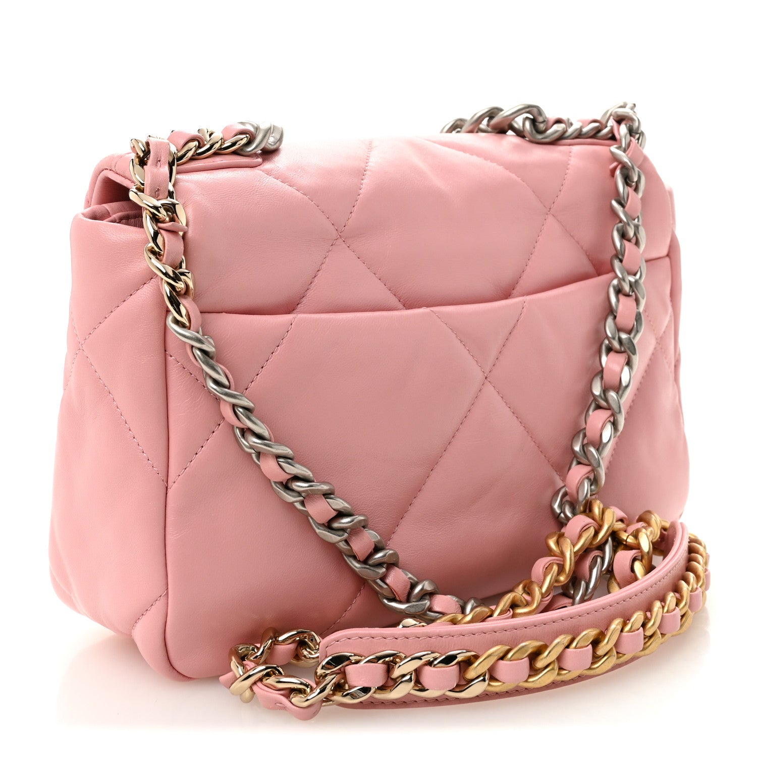 Lambskin Quilted Medium CHNL 19 Flap Pink