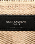 Linen Calfskin Small Rive Gauche Tote Greggio Natural