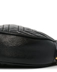Azalea Calfskin Matelasse Heart Mini GG Marmont Round Shoulder Bag Black