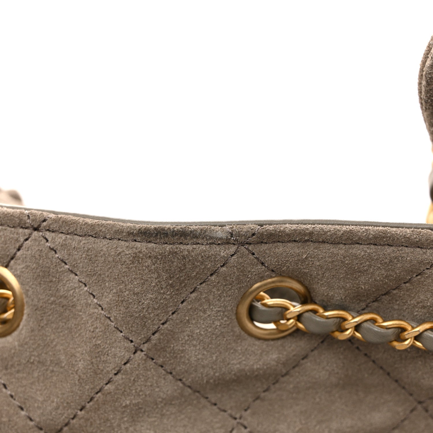 Suede Quilted Medium CHNL 25 Handbag Dark Grey
