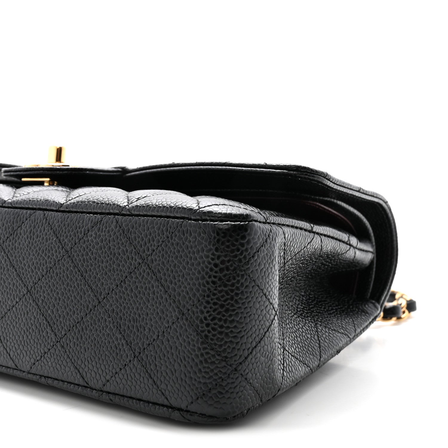 Caviar Quilted Medium Double Flap Black