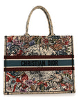 Canvas Embroidered Large Zodiac Book Tote Latte Multicolor