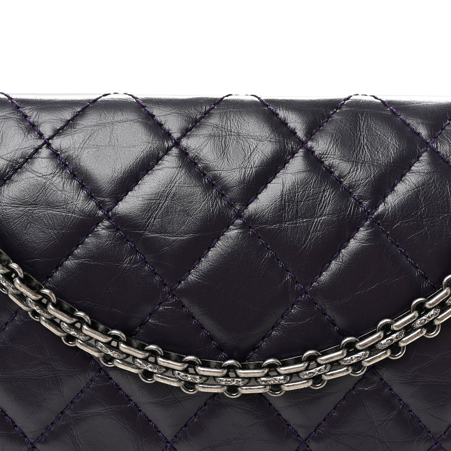 Aged Calfskin Quilted 2.55 Reissue 226 Flap Purple