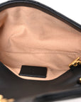 Calfskin Matelasse Super Mini GG Marmont Shoulder Bag Black
