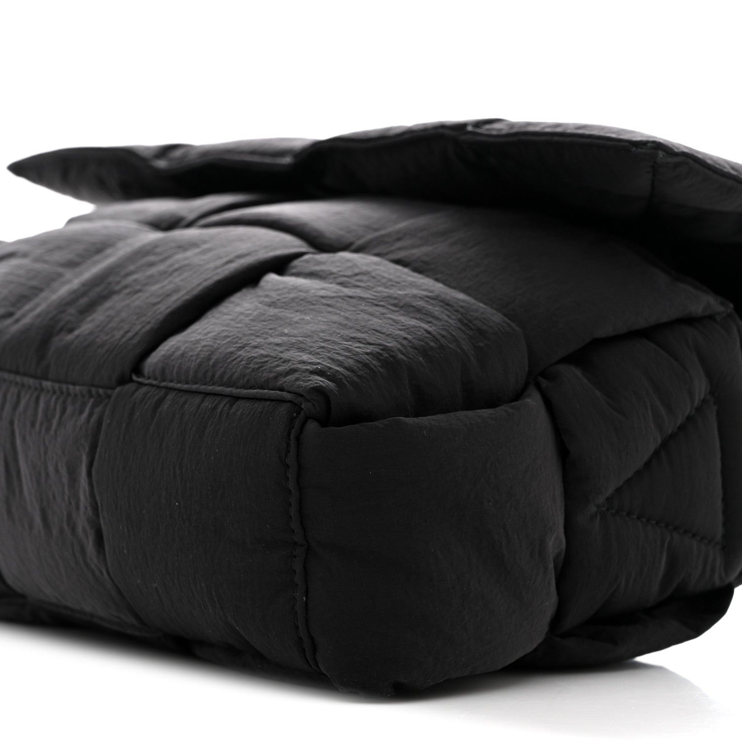 Nylon Intrecciato Padded Tech Cassette Bag Black