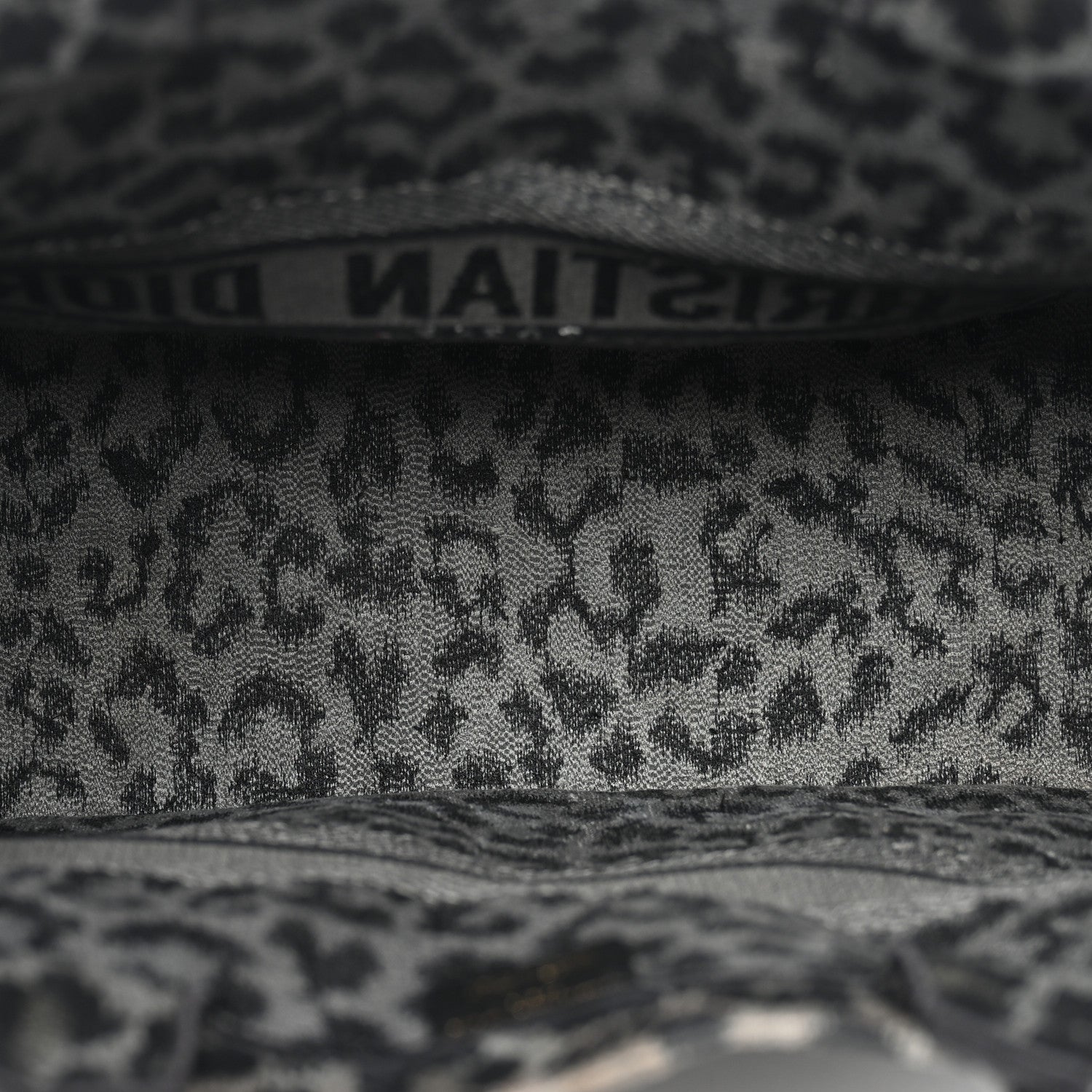 Canvas Mizza Embroidered Large Leopard Book Tote Grey