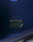Mink Fur Snakeskin Crossbody Bag Navy