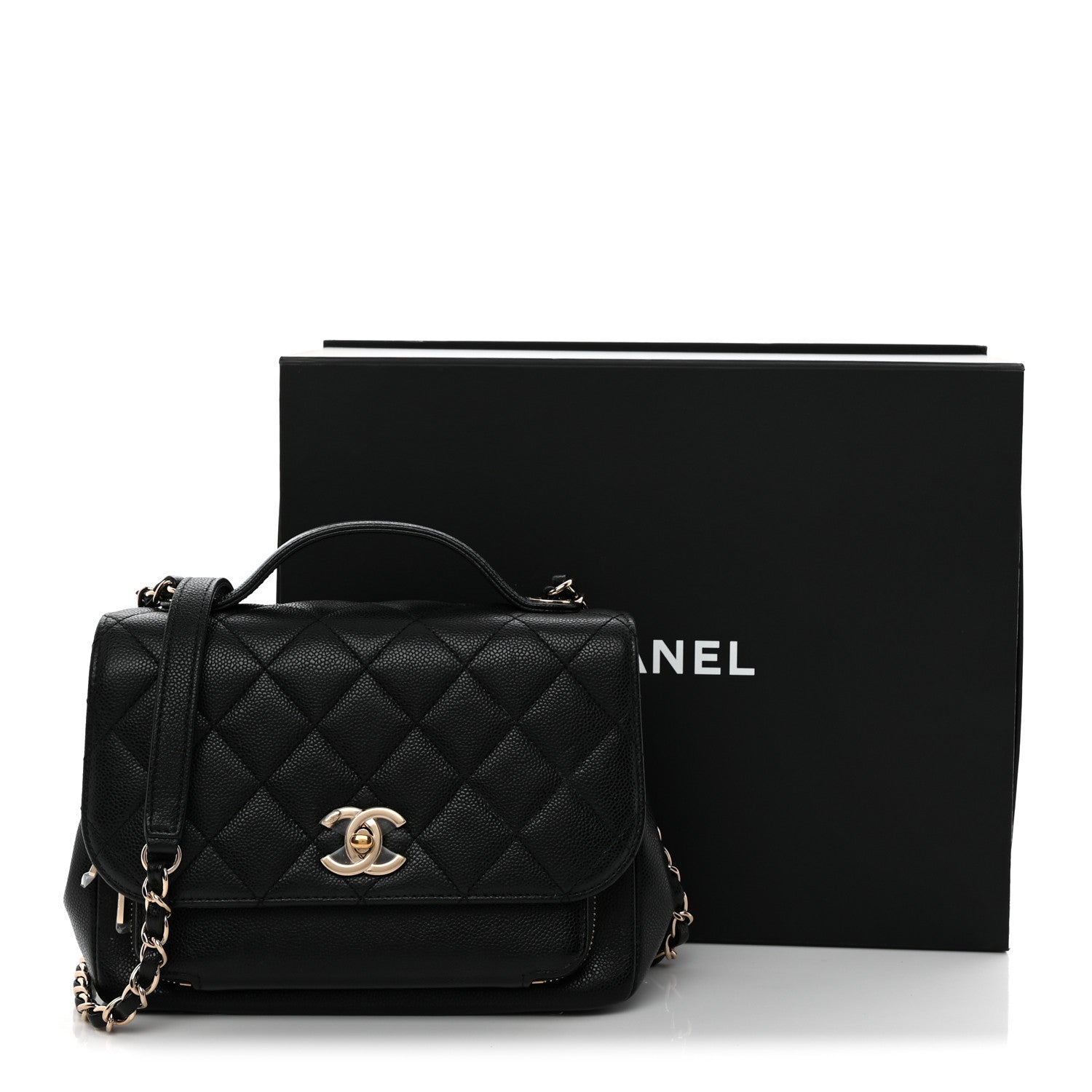 Caviar Quilted Medium Business Affinity Flap Black
