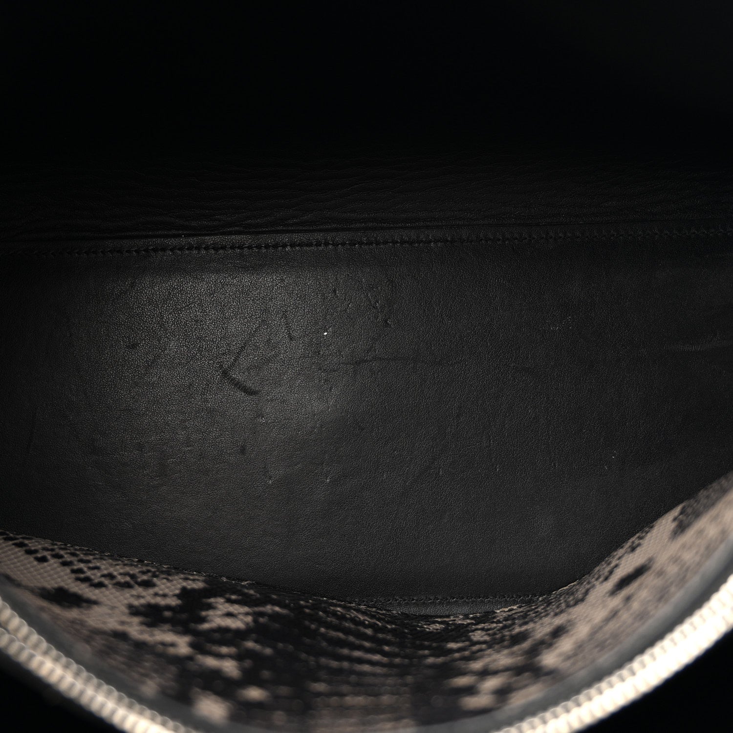 Grained Calfskin Embossed Python Small Sac De Jour Black