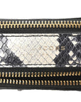 Calfskin Snakeskin Embossed Shutter Camera Crossbody Bag Black White