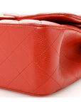 Pearly Caviar Quilted Jumbo Double Flap Orange