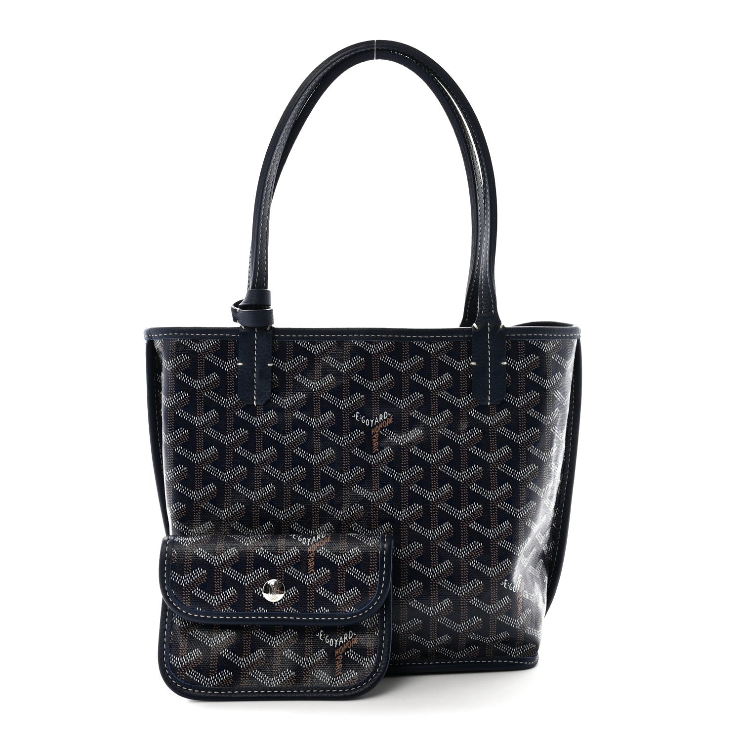 Goyardine Reversible Mini Anjou Navy