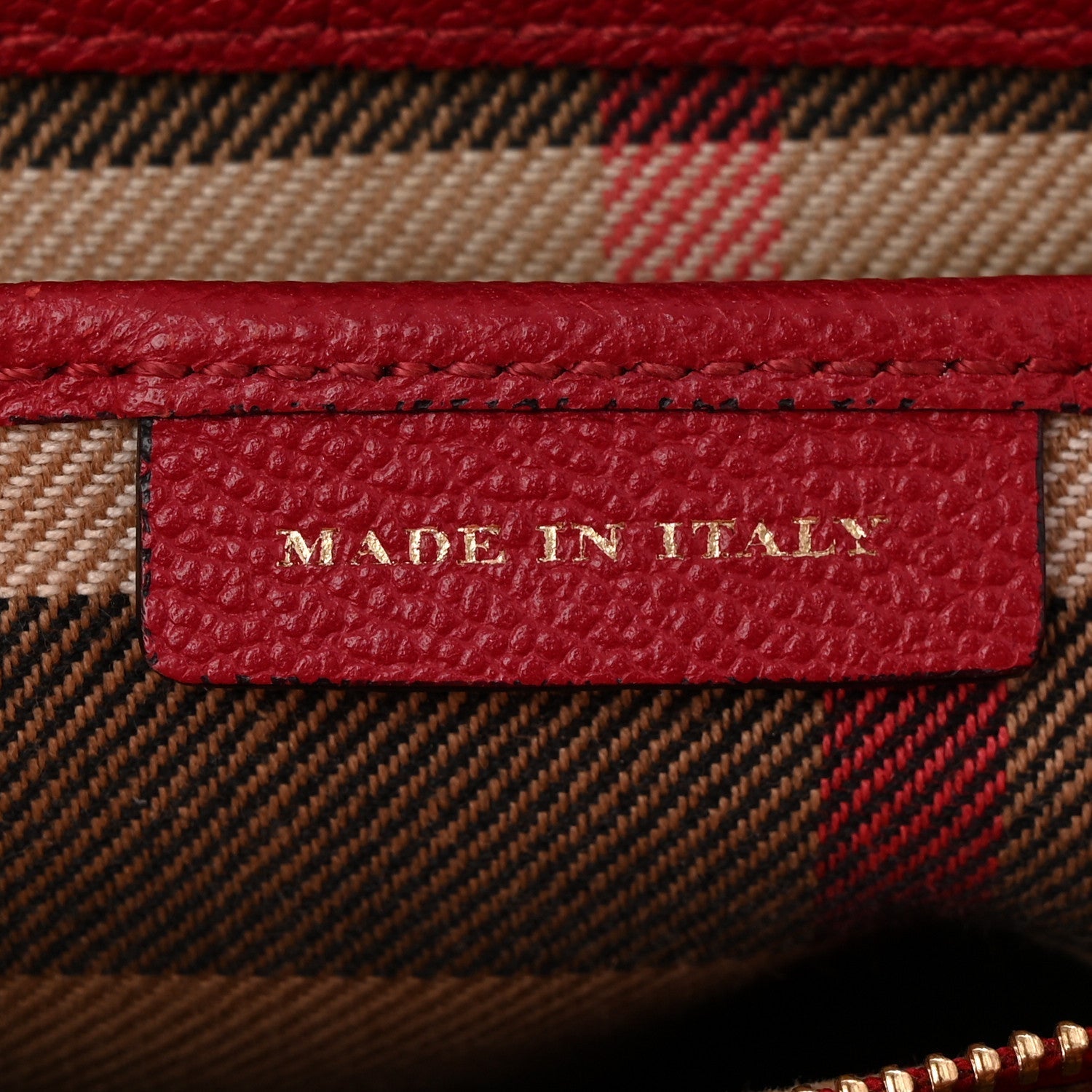 Soft Grain Calfskin Small Buckle Tote Parade Red
