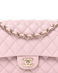 Caviar Quilted Medium Double Flap Light Pink