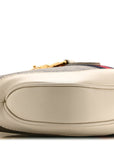 GG Supreme Monogram Azalea Calfskin Web Small Jackie 1961 Hobo Beige Ebony Mystic White