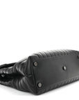 Calfskin Y Quilted Monogram Monochrome Large Loulou Chain Satchel Black