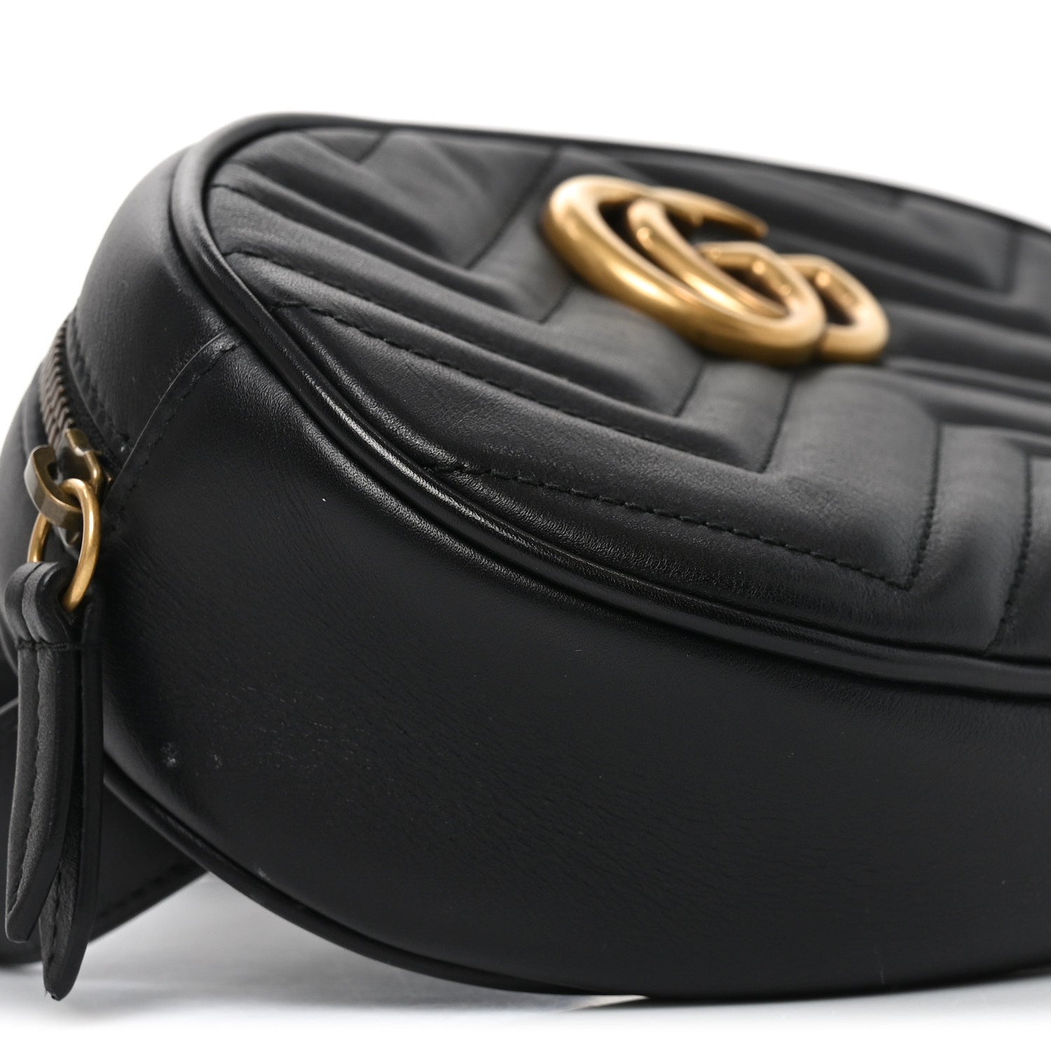 Calfskin Matelasse GG Marmont Belt Bag Black