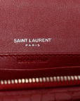 Calfskin Crocodile Embossed Monogram Sunset Chain Wallet Rouge Eros