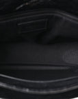 Crinkled Calfskin Matelasse Monogram Medium Niki Chain Satchel Black