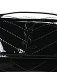 Patent Calfskin Matelasse Monogram Baby Niki Chain Satchel Black