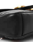 Calfskin Matelasse Small GG Marmont Shoulder Bag Black