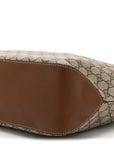 GG Supreme Monogram Large Linea A Hobo Light Brown