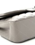 Lambskin Quilted Medium Double Flap Grey