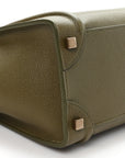 Drummed Calfskin Micro Luggage Dark Olive