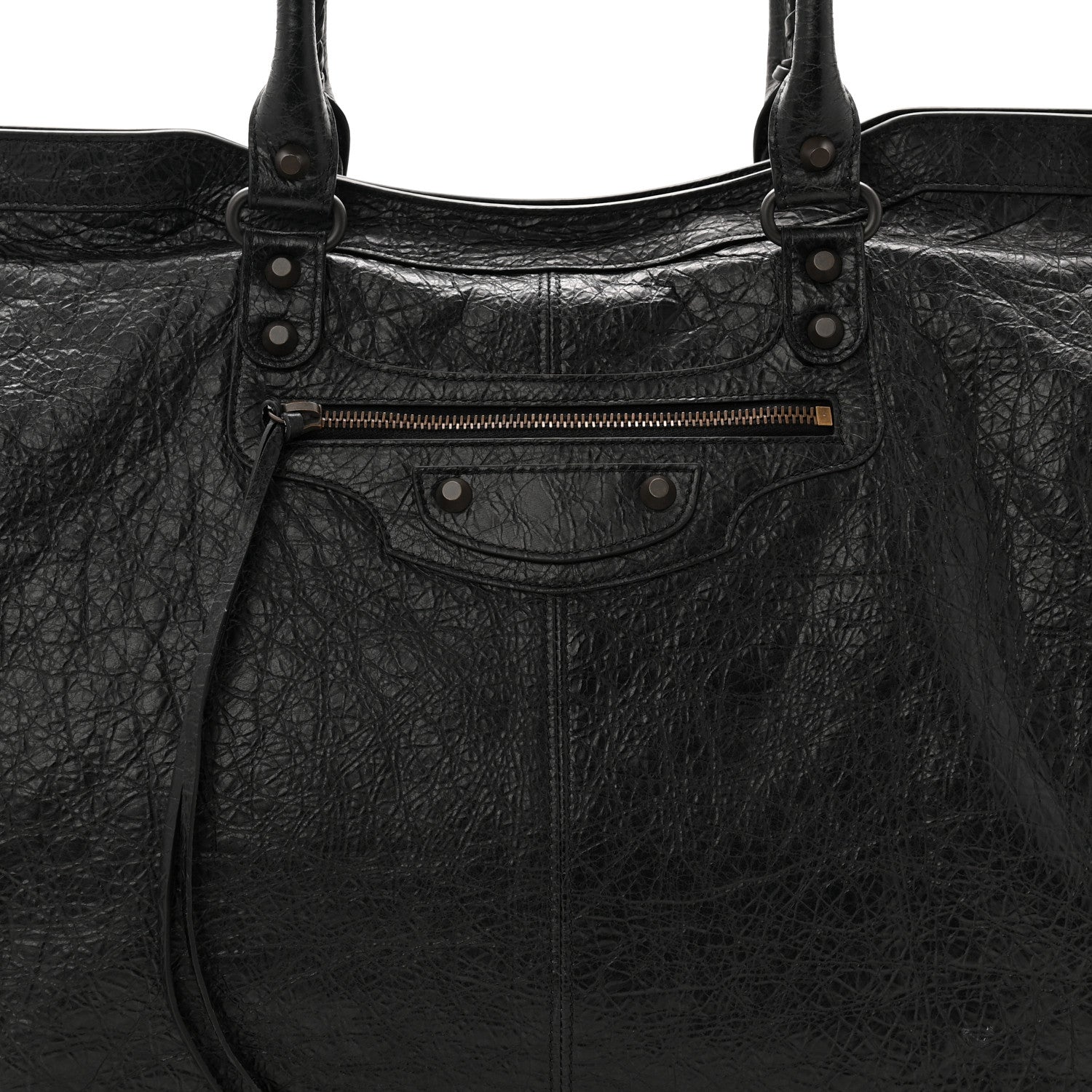 Arena Lambskin Brass Hardware Le City Travel Bag Black
